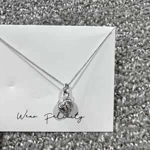 NIB Silver Volleyball Necklace
